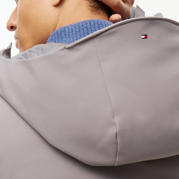 Tommy Hilfiger Mens Grey Tech Hooded Padded Jacket main image