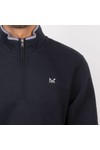Crew Clothing Company Mens Blue Classic 1/2 Zip Sweat