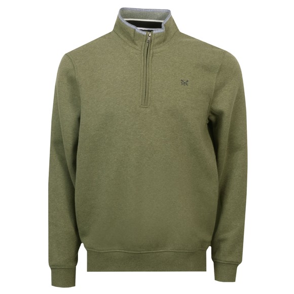 Crew Clothing Company Mens Green Classic 1/2 Zip Sweat main image