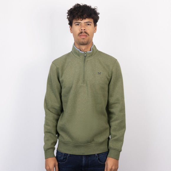 Crew Clothing Company Mens Green Classic 1/2 Zip Sweat main image