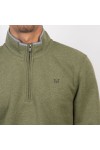 Crew Clothing Company Mens Green Classic 1/2 Zip Sweat