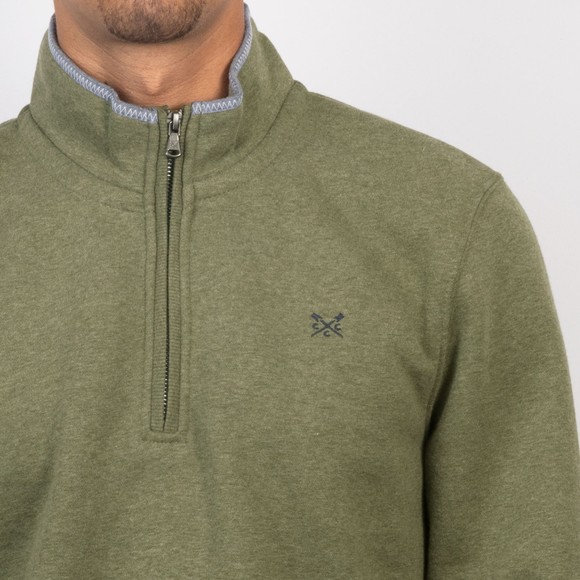 Crew Clothing Company Mens Green Classic 1/2 Zip Sweat main image