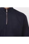 Les Deux Mens Blue Norregaard Tonal 1/2 Zip Sweatshirt