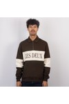 Les Deux Mens Beige Zipper Rugby Sweatshirt