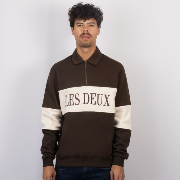 Les Deux Mens Beige Zipper Rugby Sweatshirt main image