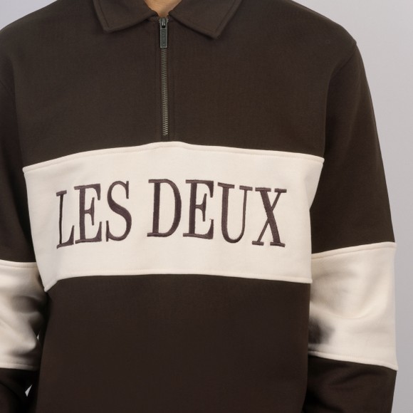 Les Deux Mens Beige Zipper Rugby Sweatshirt main image