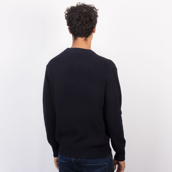 Replay Mens Blue Ribbed Cotton Jumper main image