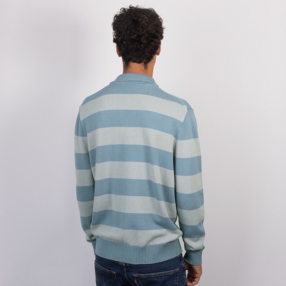Lacoste Mens Blue Long Sleeve Stripe Knitted Polo #4