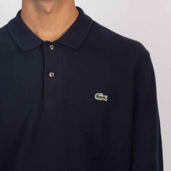 Lacoste Mens Blue Long Sleeve Knitted Polo #3