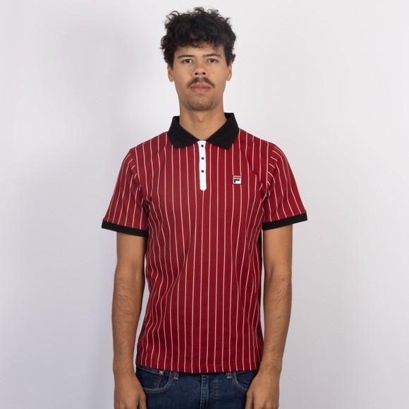 Fila Mens Red BB1 Striped Polo Shirt #2