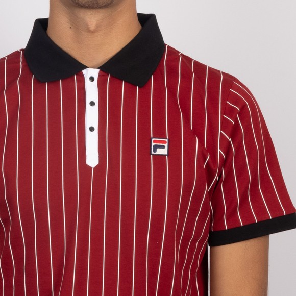 Fila Mens Red BB1 Striped Polo Shirt #3