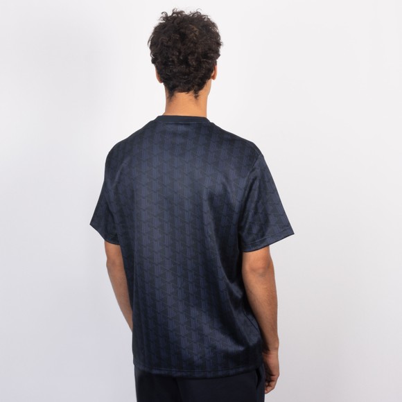 Lacoste Mens Blue Tonal Monogram Jacquard T-Shirt #4