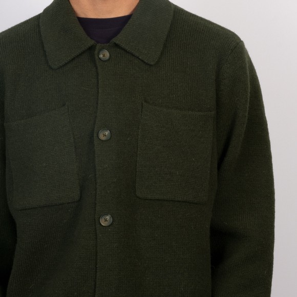 Les Deux Mens Green Milano Knit Overshirt main image