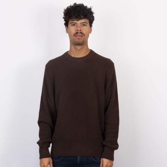 Les Deux Mens Brown Crewneck Knitted Jumper main image