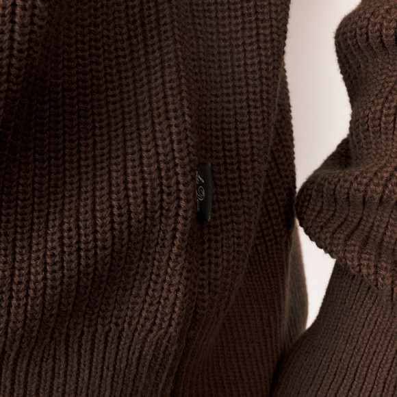 Les Deux Mens Brown Crewneck Knitted Jumper main image