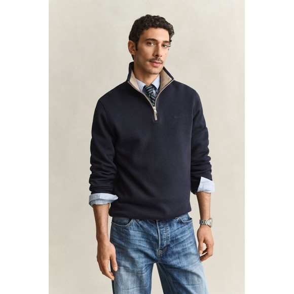 Gant Mens Blue Sacker 1/2 Zip Sweatshirt main image
