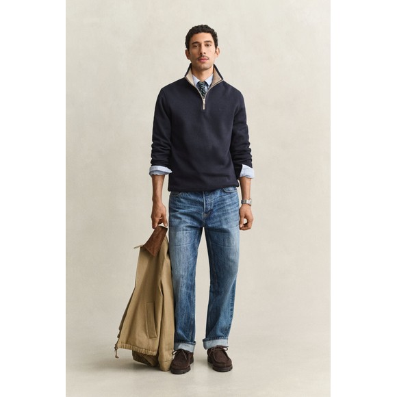 Gant Mens Blue Sacker 1/2 Zip Sweatshirt main image