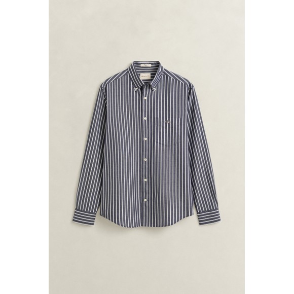 Gant Mens Blue Poplin Stripe Shirt