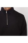 Les Deux Mens Black Norregaard Tonal 1/2 Zip Sweatshirt