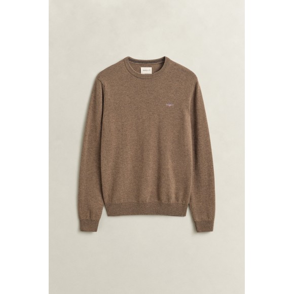 Gant Mens Brown Superfine Lambswool Jumper main image