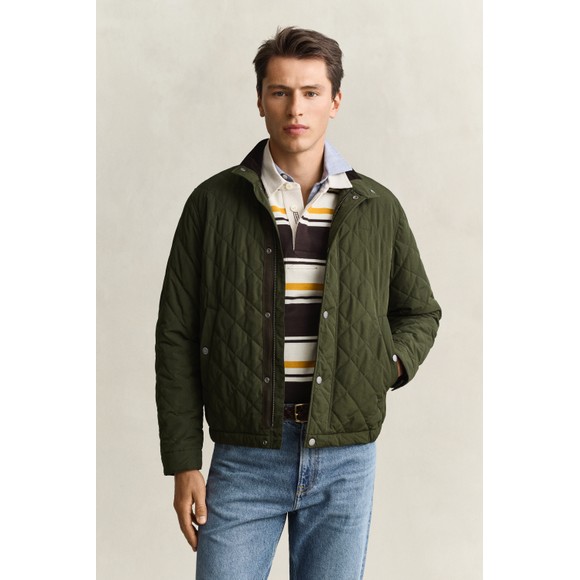 Gant Mens Green Classic Quilted Jacket main image