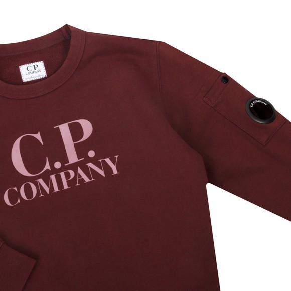C.P. Company Undersixteen Boys Red Chest Logo Crew Neck Sweatshirt #2