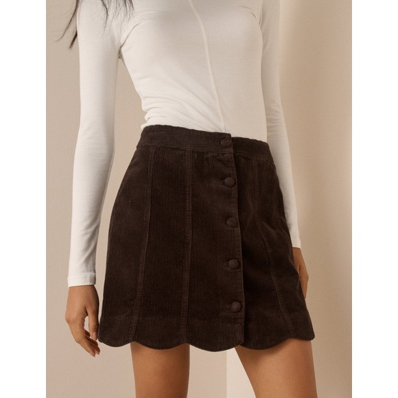 Nobody's Child Womens Brown Chelsea Cord  Skirt #3