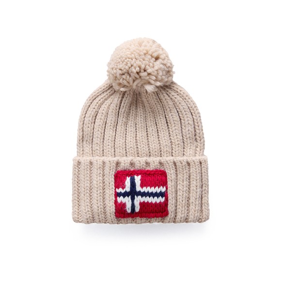 Napapijri Mens Beige Semiury 5 Knitted Hat #1