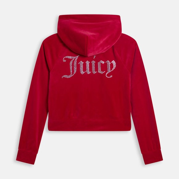 Juicy Couture Womens Red Madison Velour Zip Hoody #2