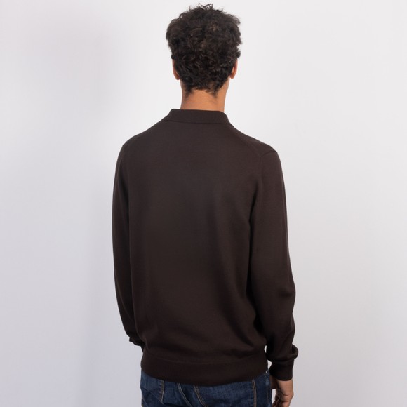 Fred Perry Mens Brown Knitted L/S Polo Shirt #4