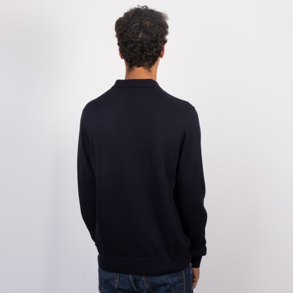 Fred Perry Mens Blue Knitted L/S Polo Shirt #4
