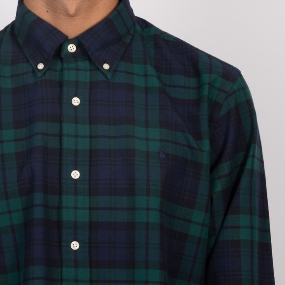 Polo Ralph Lauren Mens Blue Tattersall Oxford Shirt #3