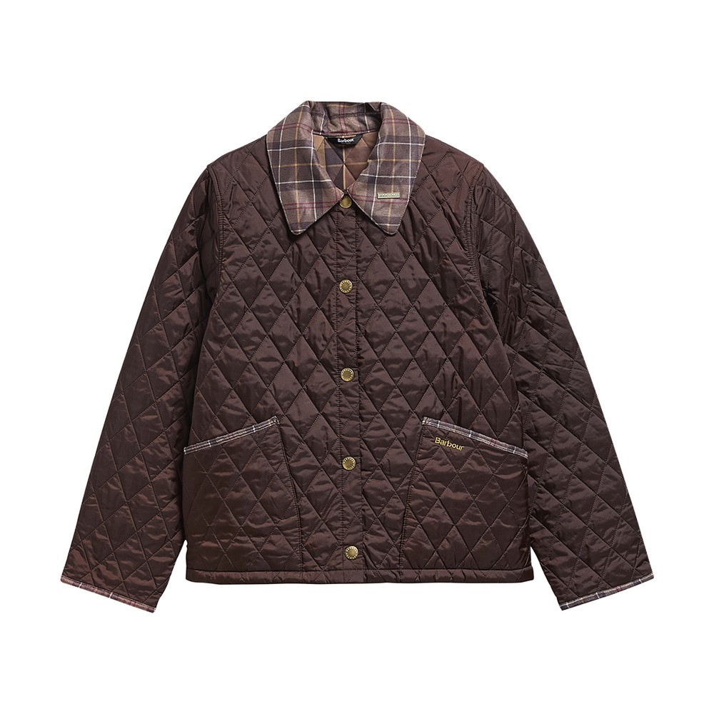 Tartan Collar Cropped Liddesdale Quilted Jacket