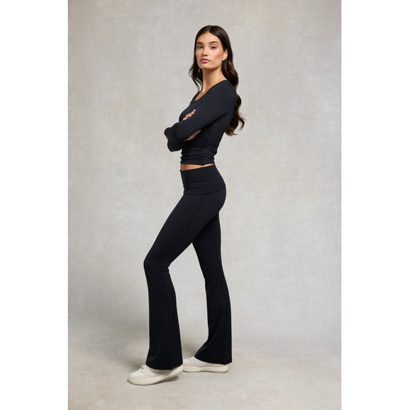 Holland Cooper Womens Black Supersoft Flared pant #3