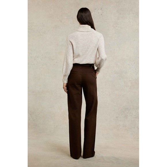 Holland Cooper Womens Brown Tailored Wide Leg Jean #4