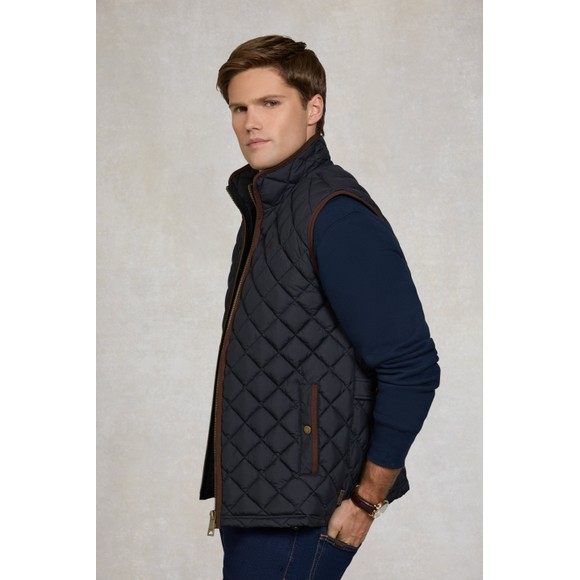 Holland Cooper Mens Blue Mens Country Quilted Gilet #3