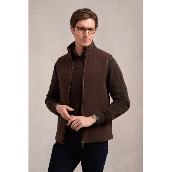 Holland Cooper Mens Brown Mens Country Fleece Gilet #3