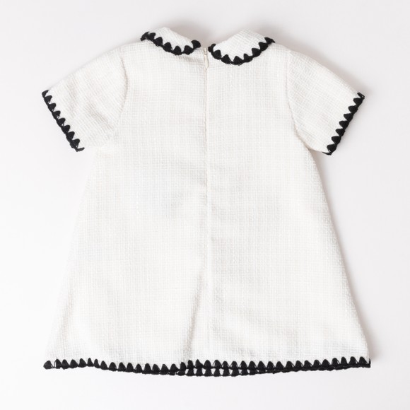 Deolinda Girls Off-White Textured Dress #3