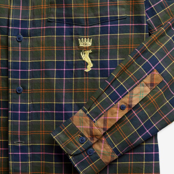 Barbour X Paul Smith Mens Green Tartan Shirt #4