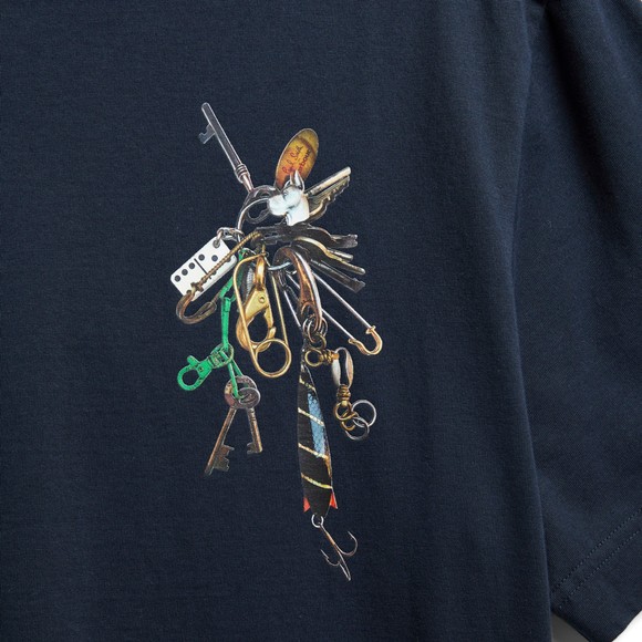 Barbour X Paul Smith Mens Blue Key T-Shirt #4