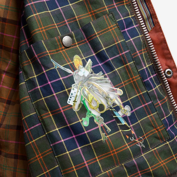 Barbour X Paul Smith Mens Gold Key Transport Wax Jacket #5