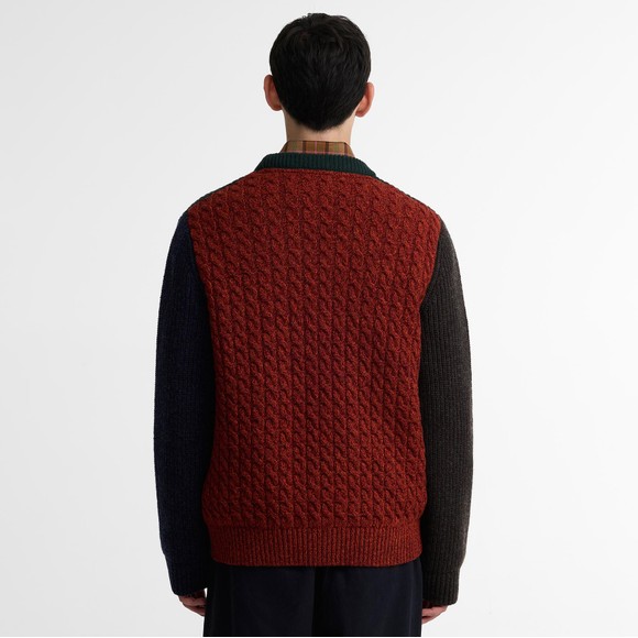 Barbour X Paul Smith Mens Green Cable Tyne Jumper #4