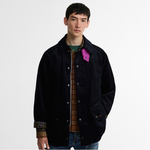 Barbour X Paul Smith Mens Blue Cord Beaufort Casual Jacket #5