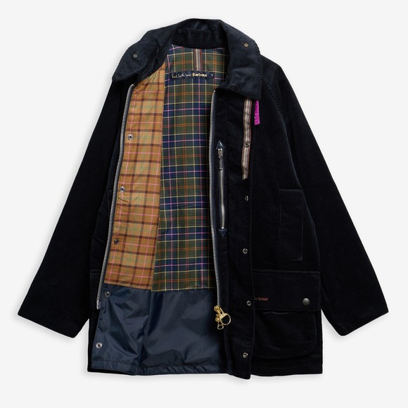 Barbour X Paul Smith Mens Blue Cord Beaufort Casual Jacket #2