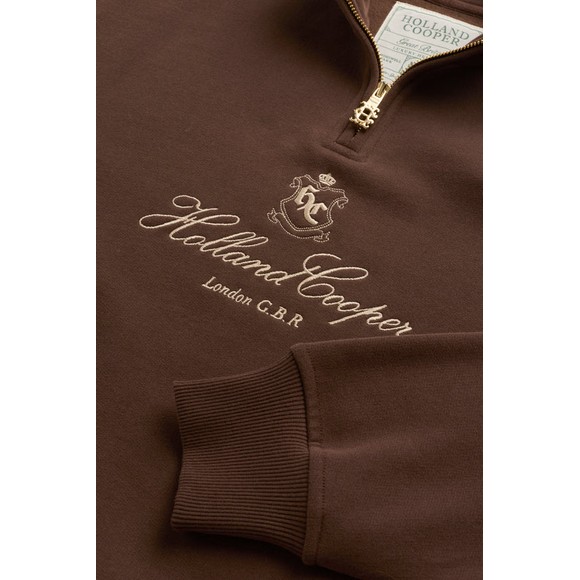 Holland Cooper Womens Brown Essential Relaxed Quarter Zip Sweat #4