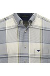 Fynch Hatton Mens Blue Mixed Check Shirt