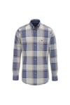Fynch Hatton Mens Blue Mixed Check Shirt