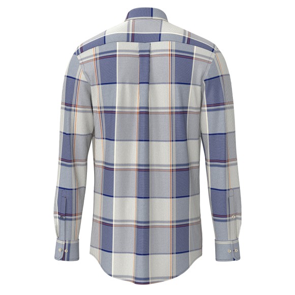 Fynch Hatton Mens Blue Mixed Check Shirt main image