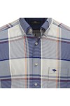 Fynch Hatton Mens Blue Mixed Check Shirt