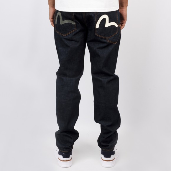 Evisu Mens Blue Seagull Printed Pocket Tapered Selvedge Jeans #5